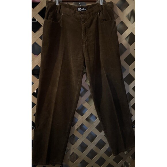 SALTY 90's Y2K Brown Corduroy Wide Leg Men's pants 38x32 - Picture 1 of 6